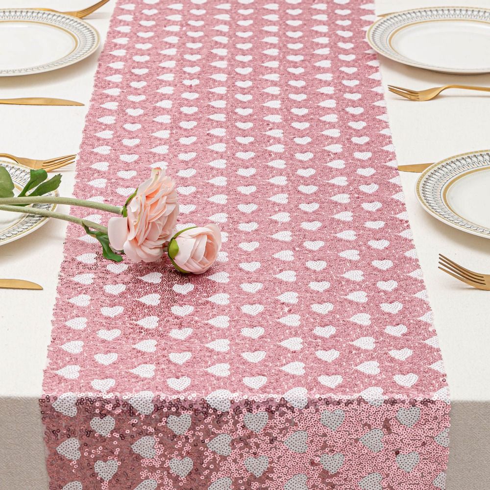 Table Runner Sequin - Valentines Day Sequined Mesh Table Runner