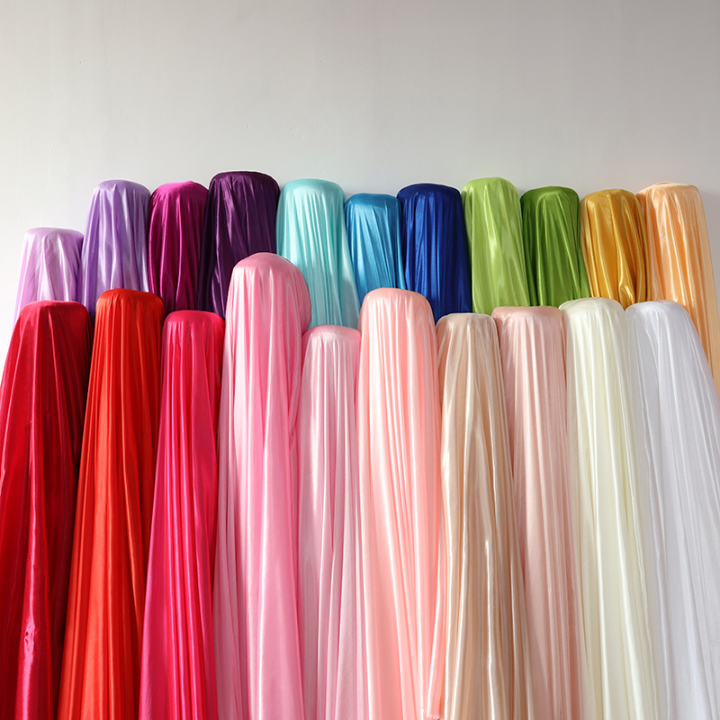 Wedding Party Supply - Pearlescent Ice Silk Satin Fabric Stretch