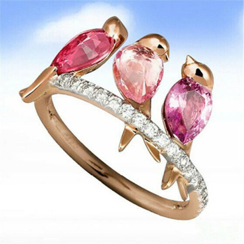 Pink Zircon Cute Bird Women Si - Wedding Qq 评论和价格