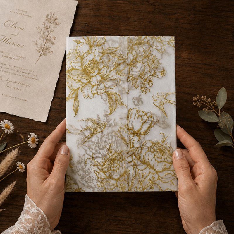 20/50pcs Vellum Wrap with Mono - Wedding Envelopes 评论和价格