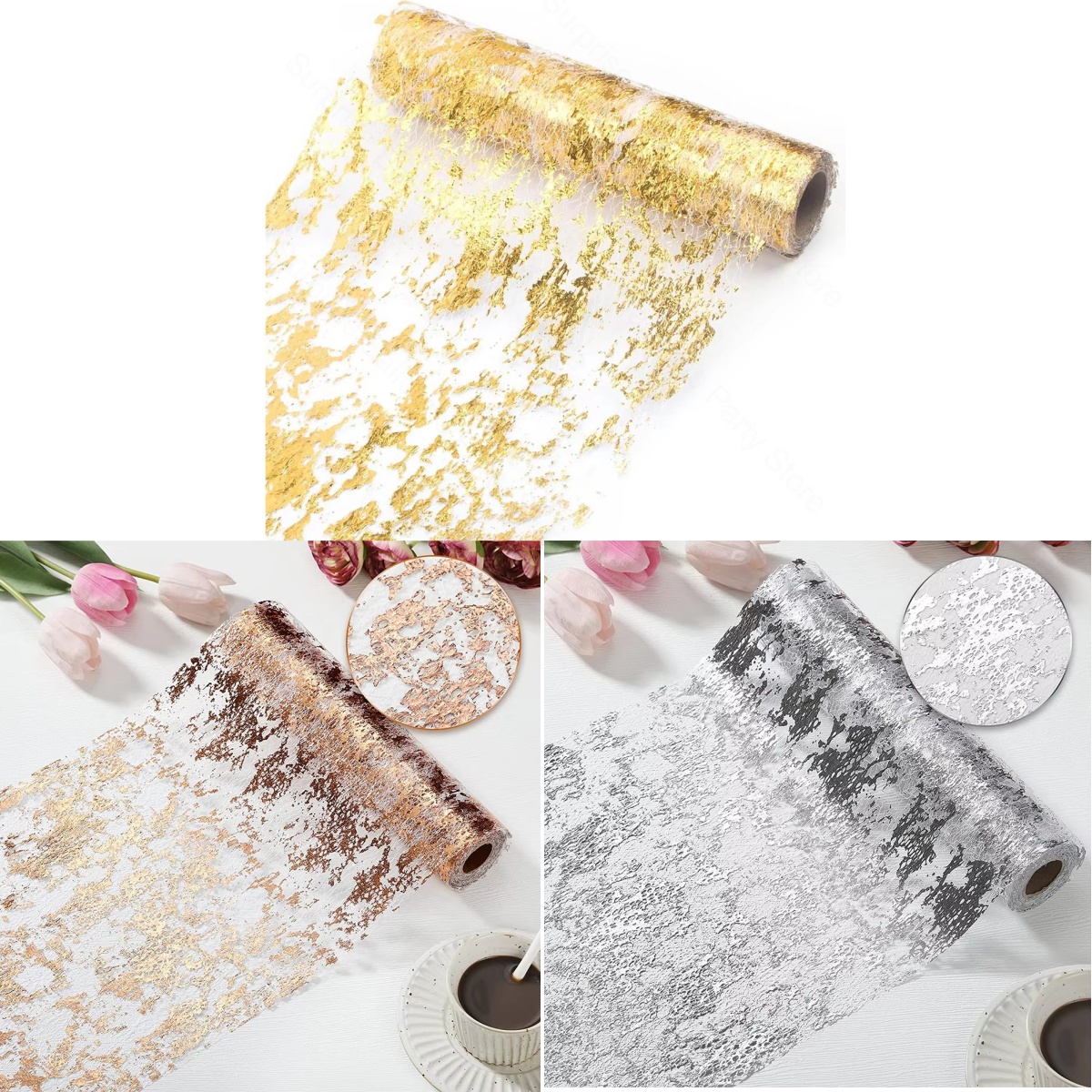Sparkle Metallic Gold Table Ru - Table Runner Sequin 评论和价格
