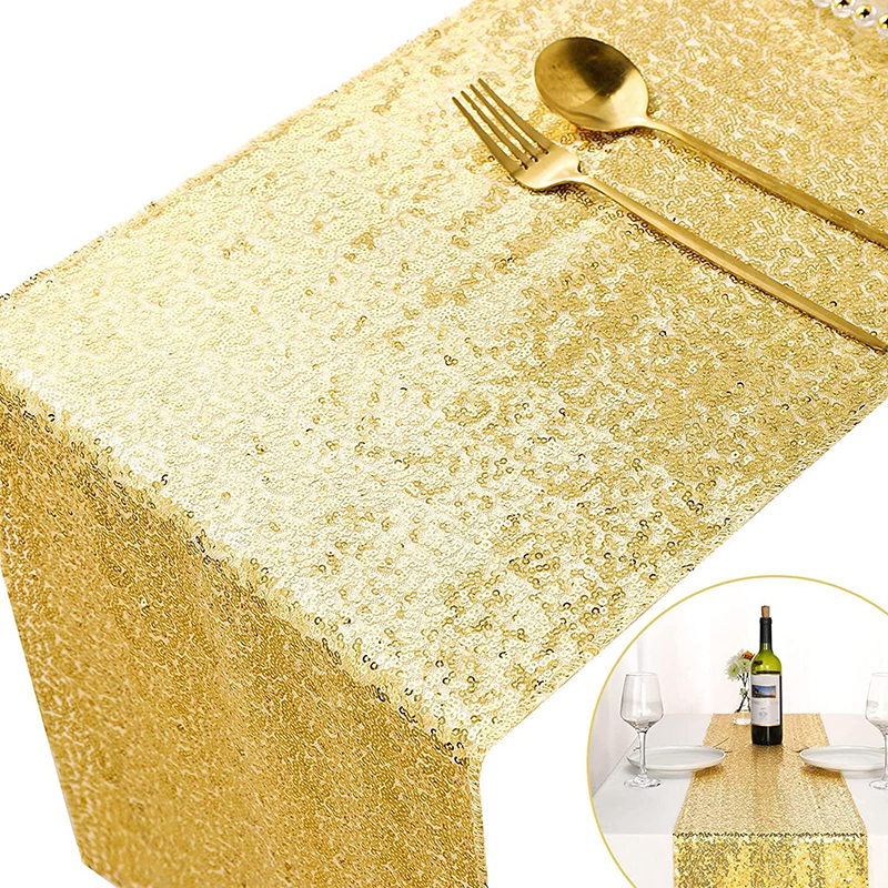 Golden Sequin Table Runner for - Table Runner Sequin 评论和价格