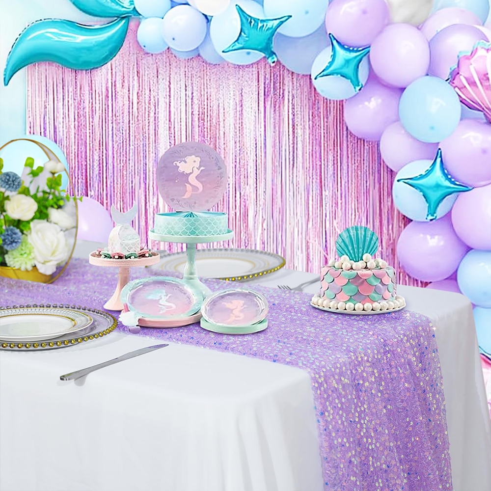 Mermaid Table Runner Iridescen - Table Runner Sequin 评论和价格