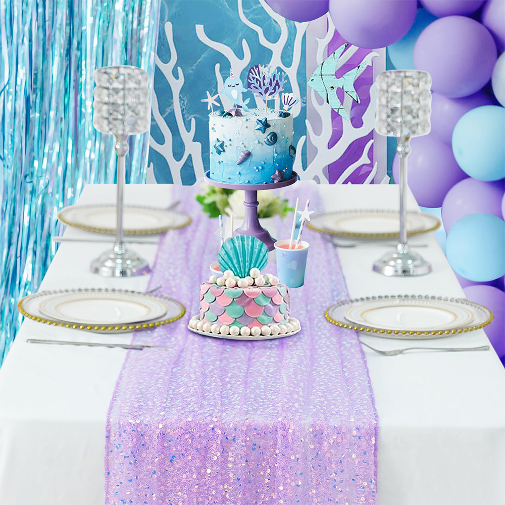 Mermaid Table Runner Iridescen - Table Runner Sequin 评论和价格