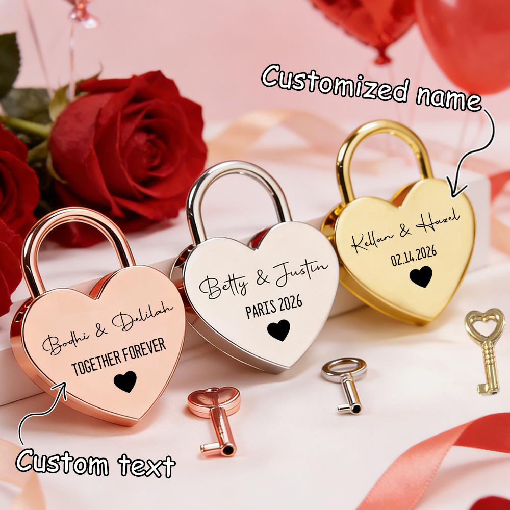 Custom Name Heart-Shaped Padlo - Wedding Party Supply 评论和价格