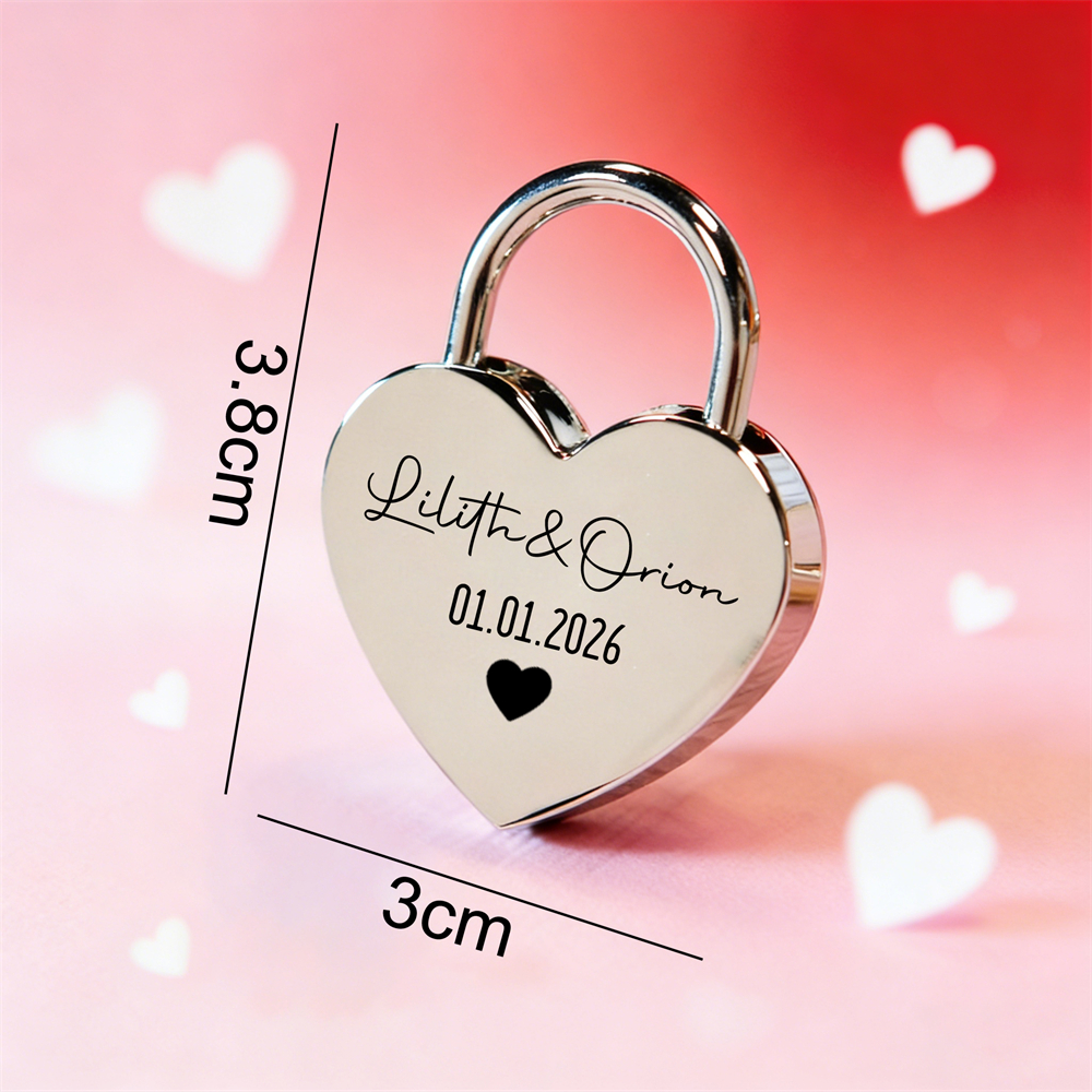 Custom Name Heart-Shaped Padlo - Wedding Party Supply 评论和价格