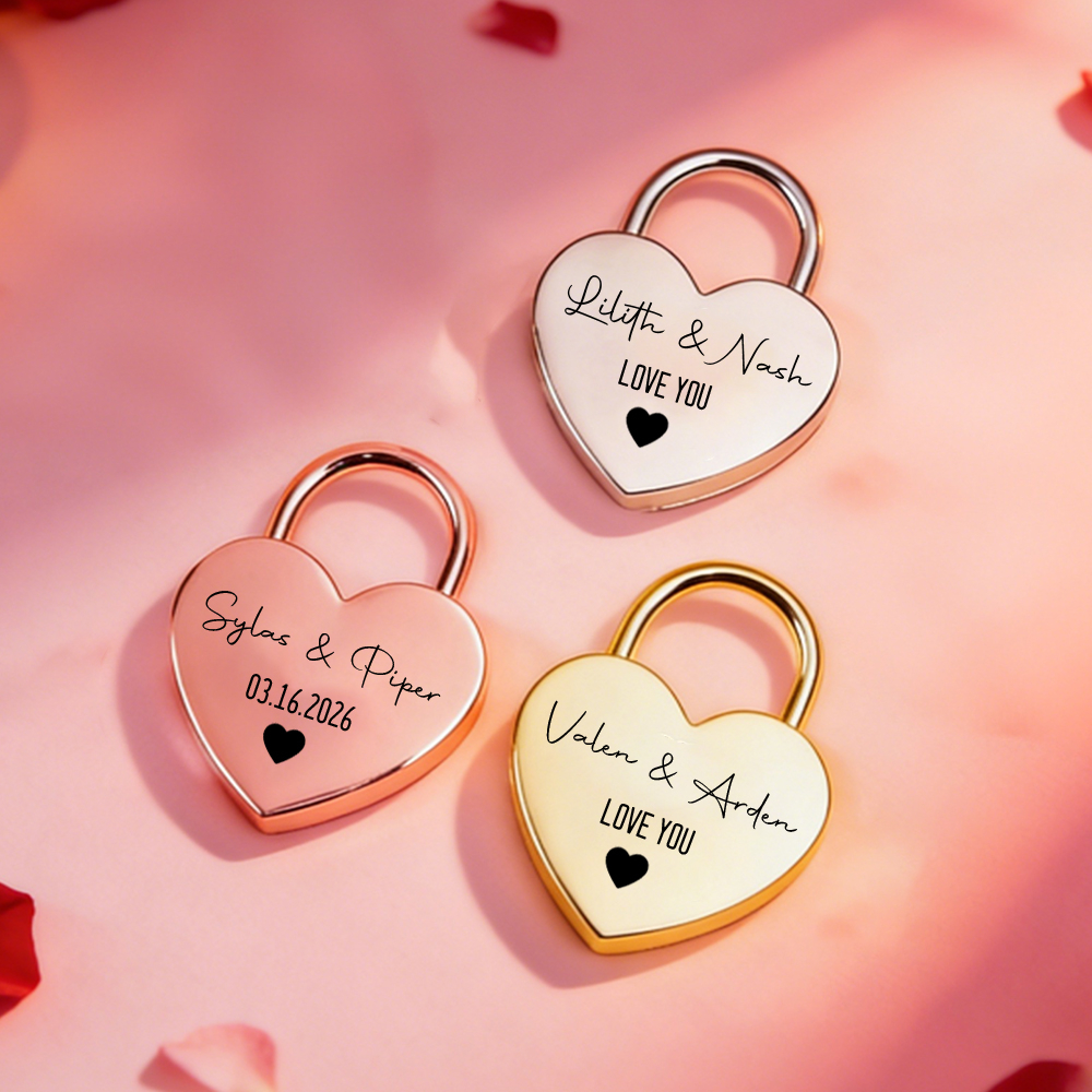 Custom Name Heart-Shaped Padlo - Wedding Party Supply 评论和价格