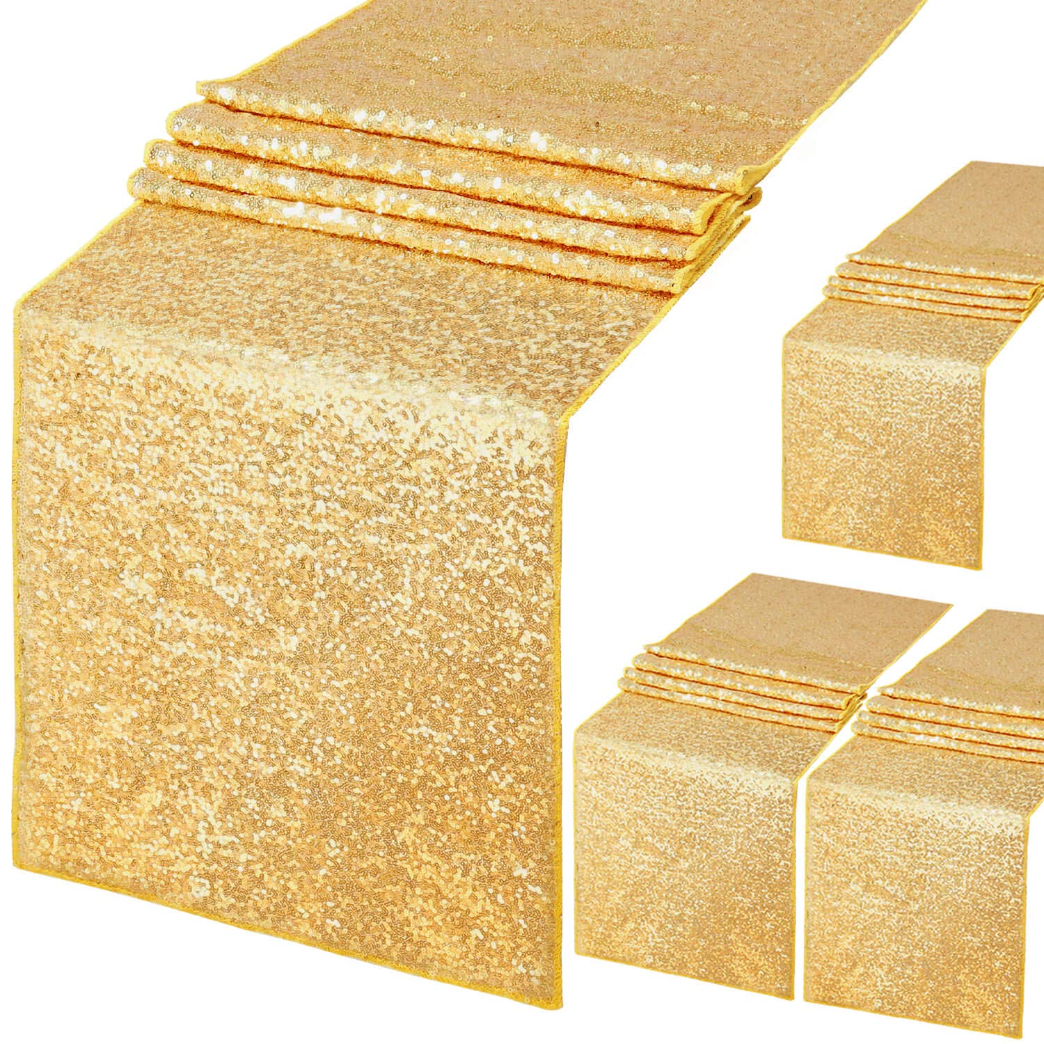 4pcs Glitter Sequin Table Runn - Table Runner Sequin 评论和价格
