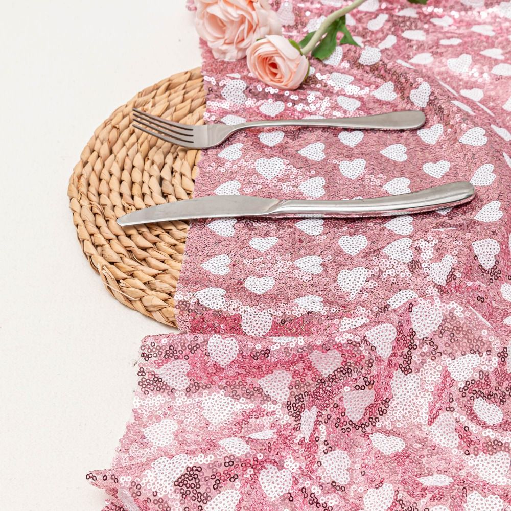 Valentines Day Sequined Mesh T - Table Runner Sequin 评论和价格