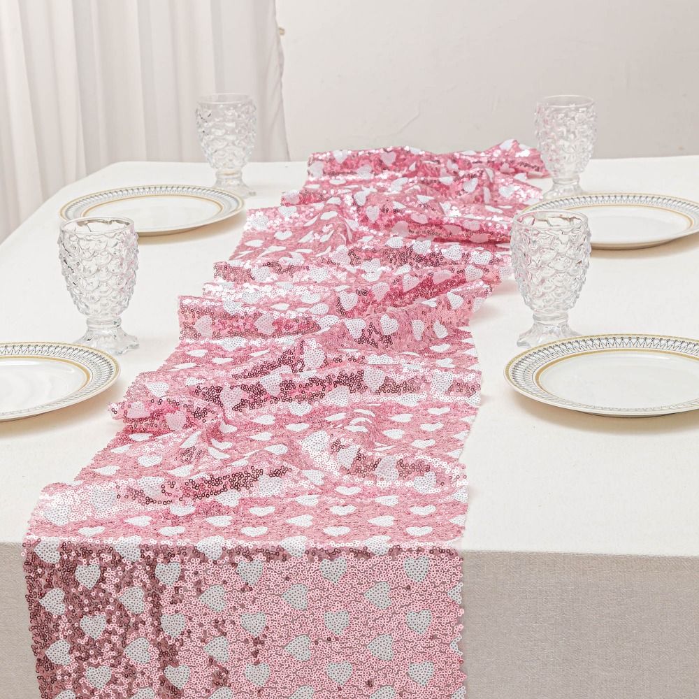 Valentines Day Sequined Mesh T - Table Runner Sequin 评论和价格
