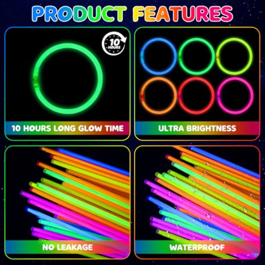 Mega-L Glow Sticks Party Suppl - Wedding Supply Co 评论和价格