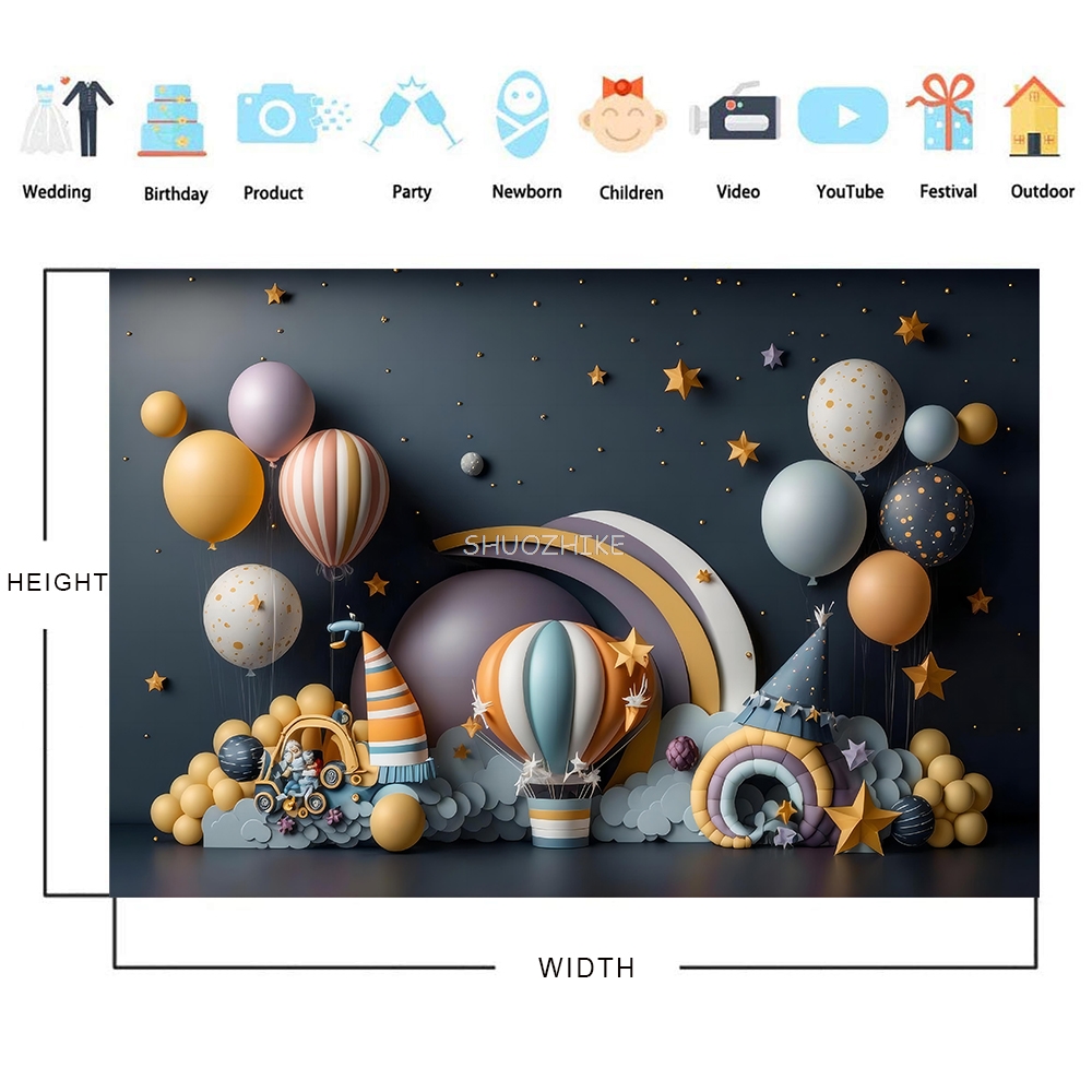 Photography Backdrop 3D Balloo - Wedding Qq 评论和价格