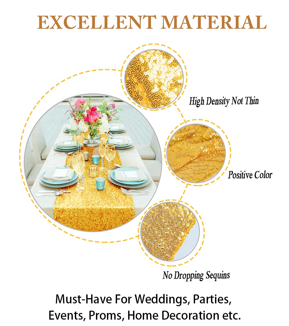 Sequin Table Runners Gold Tabl - Table Runner Sequin 评论和价格
