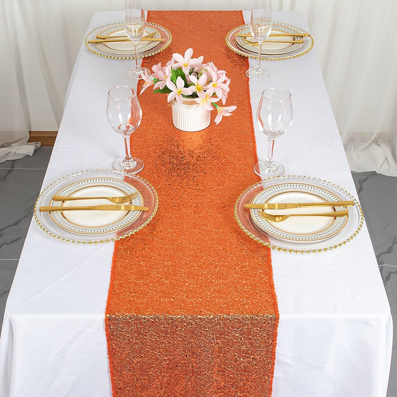 Orange Sequin Table Runner for - Table Runner Sequin 评论和价格