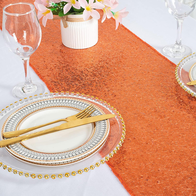 Orange Sequin Table Runner for - Table Runner Sequin 评论和价格