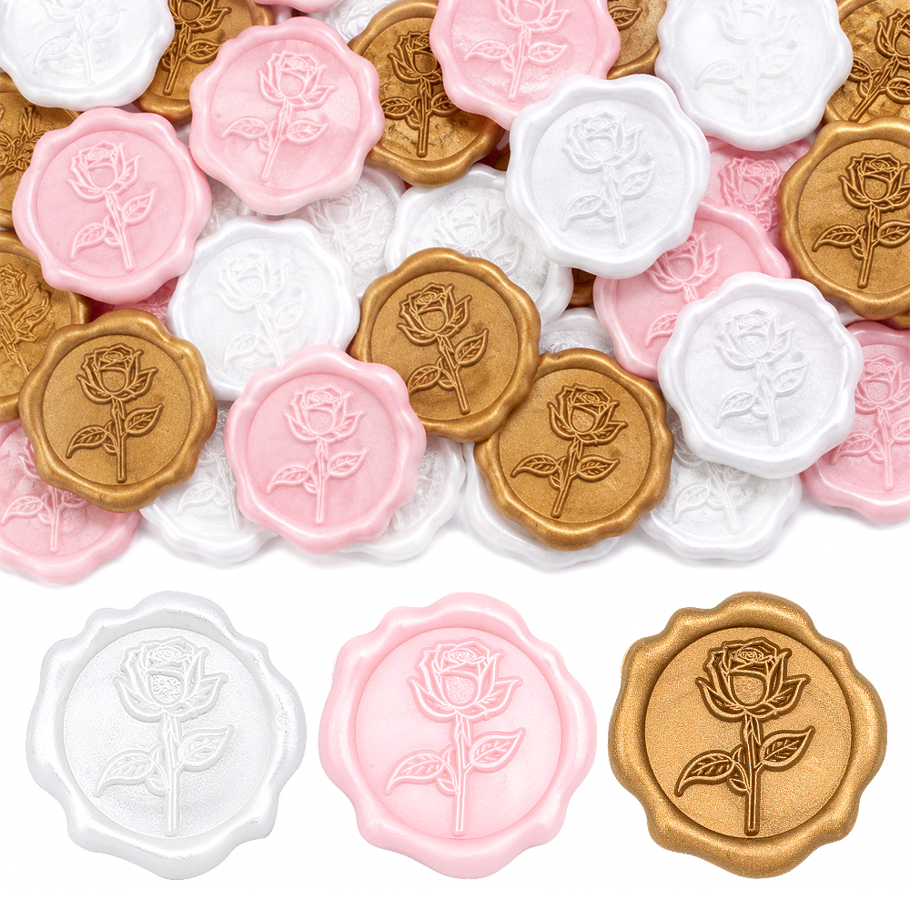 Wax Seal Sticker-3D Vintage Ro - Wedding Envelopes 评论和价格