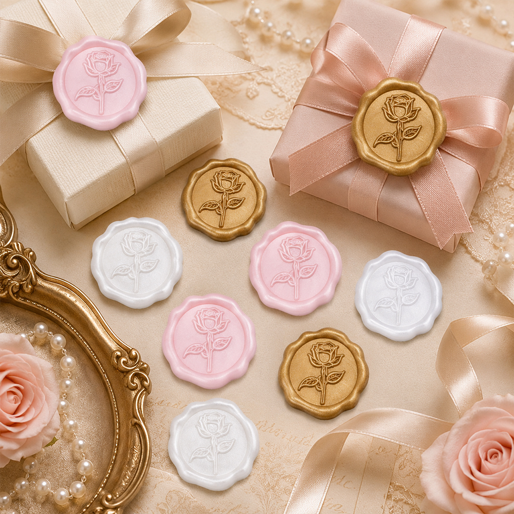 Wax Seal Sticker-3D Vintage Ro - Wedding Envelopes 评论和价格