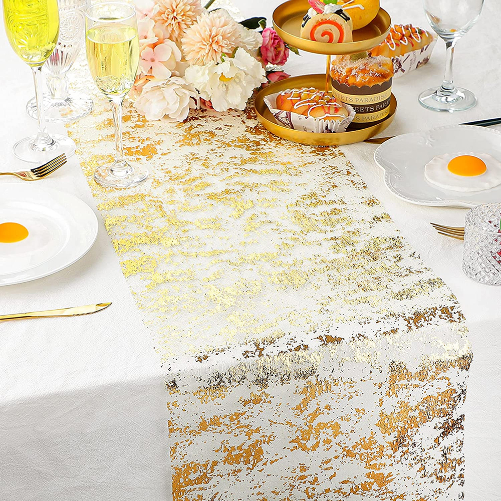 Gold Table Runner Metallic Gli - Table Runner Sequin 评论和价格